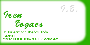 iren bogacs business card